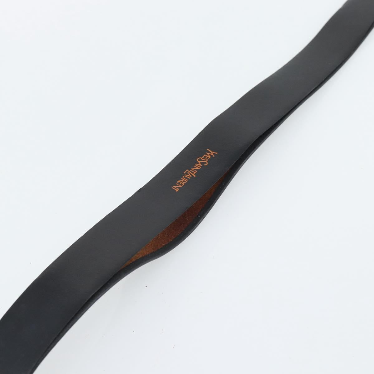 SAINT LAURENT Belt Leather 40.2"" Black Auth 168784