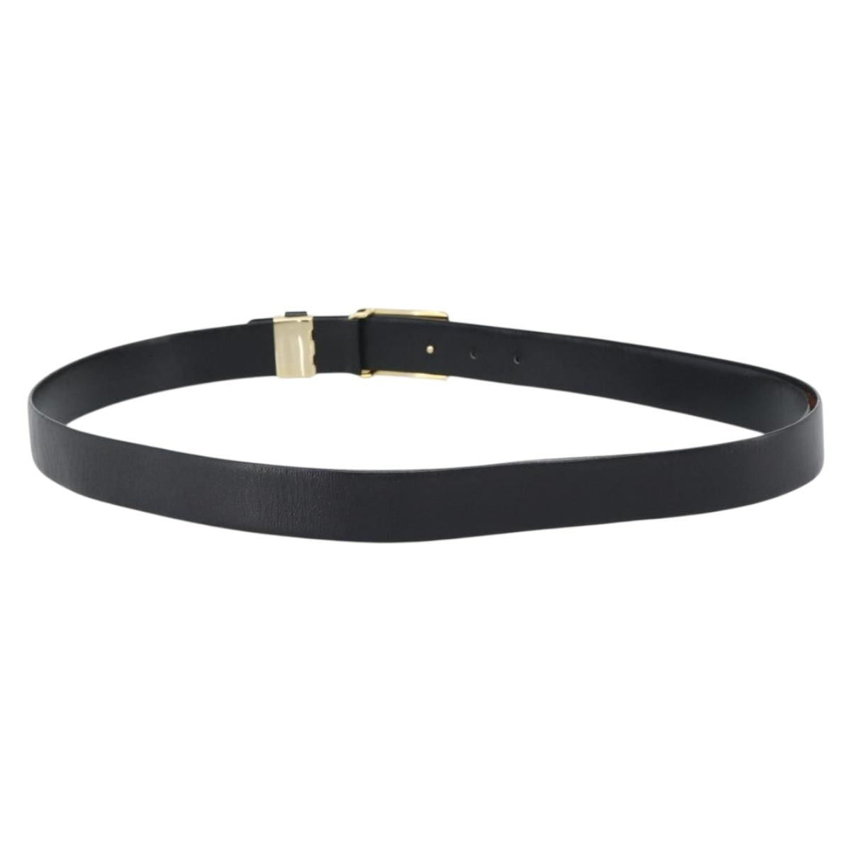 SAINT LAURENT Belt Leather 40.2"" Black Auth 168784