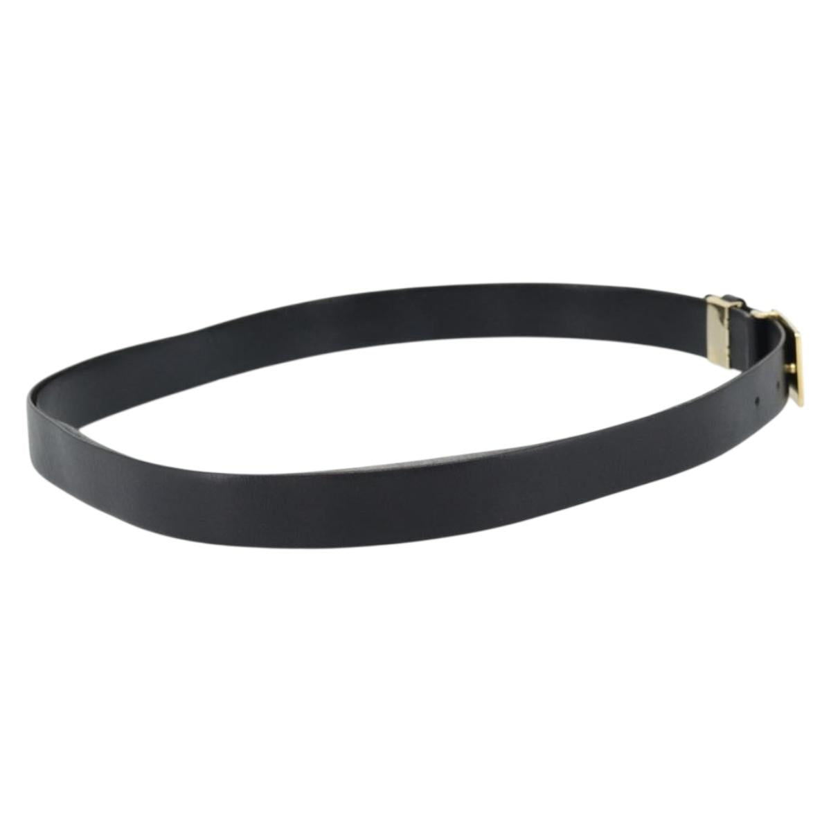 SAINT LAURENT Belt Leather 40.2"" Black Auth 168784