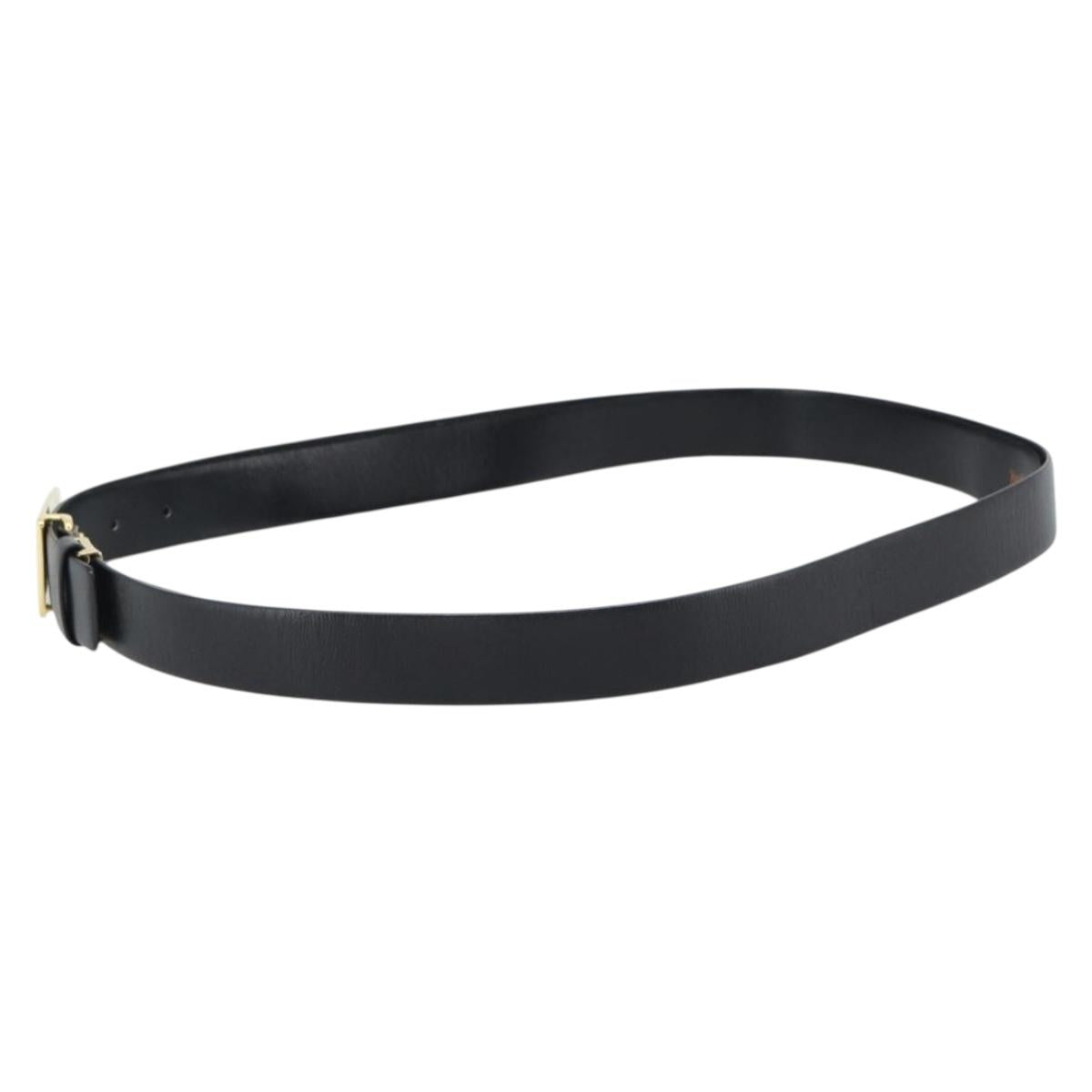 SAINT LAURENT Belt Leather 40.2"" Black Auth 168784