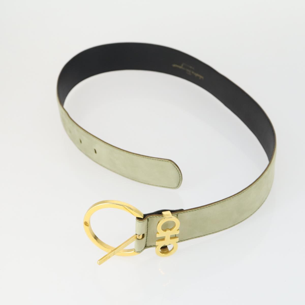 Salvatore Ferragamo Gucci buckle Belt Leather Suede 5 Set Beige Auth 168787