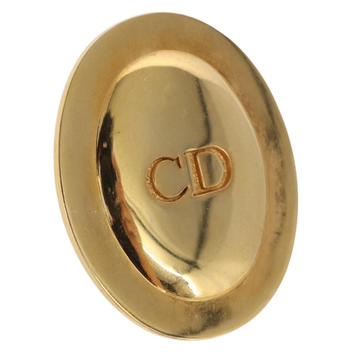 Christian Dior Brooch metal Gold Tone Auth 168790