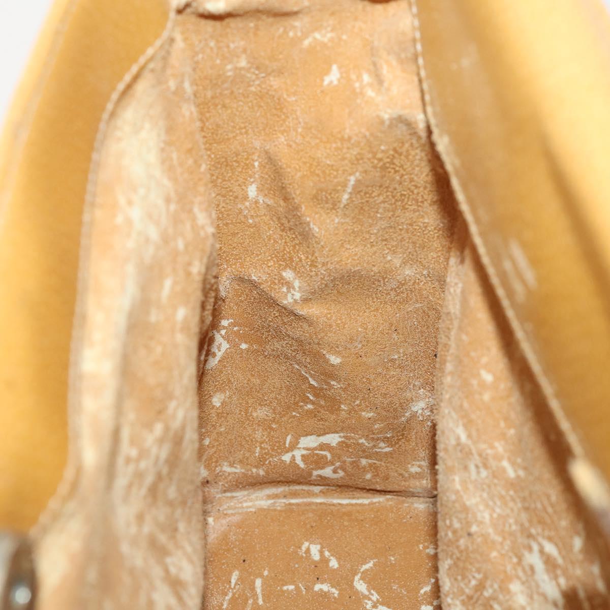 GUCCI Hand Bag Leather Beige Auth 168819