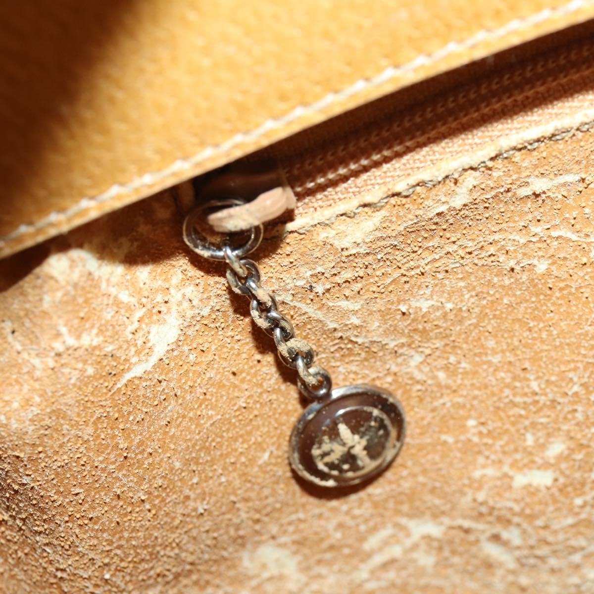 GUCCI Hand Bag Leather Beige Auth 168819