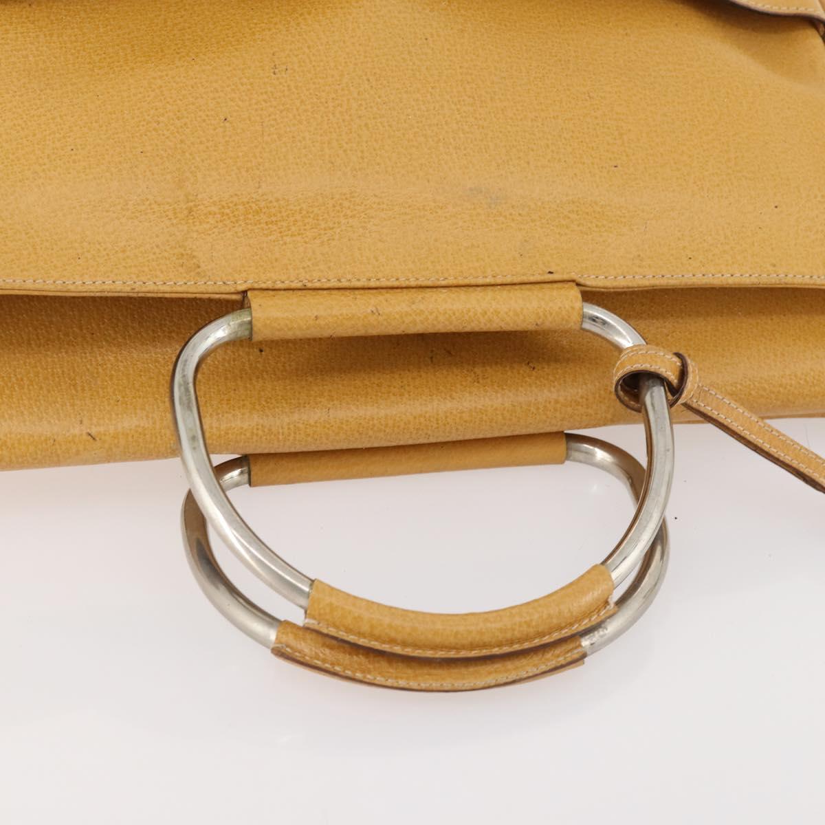 GUCCI Hand Bag Leather Beige Auth 168819