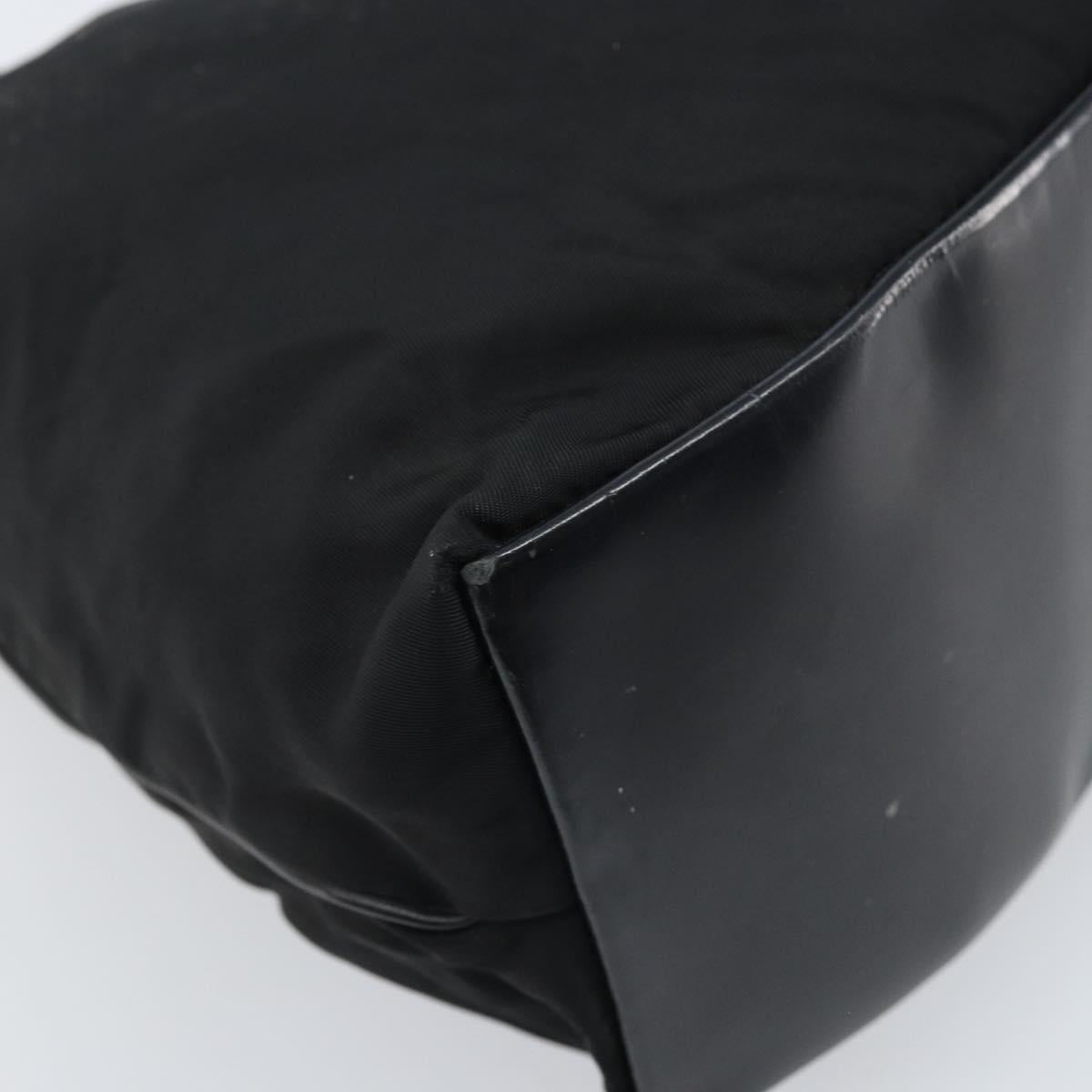PRADA Shoulder Bag Nylon Black Silver Auth 168820