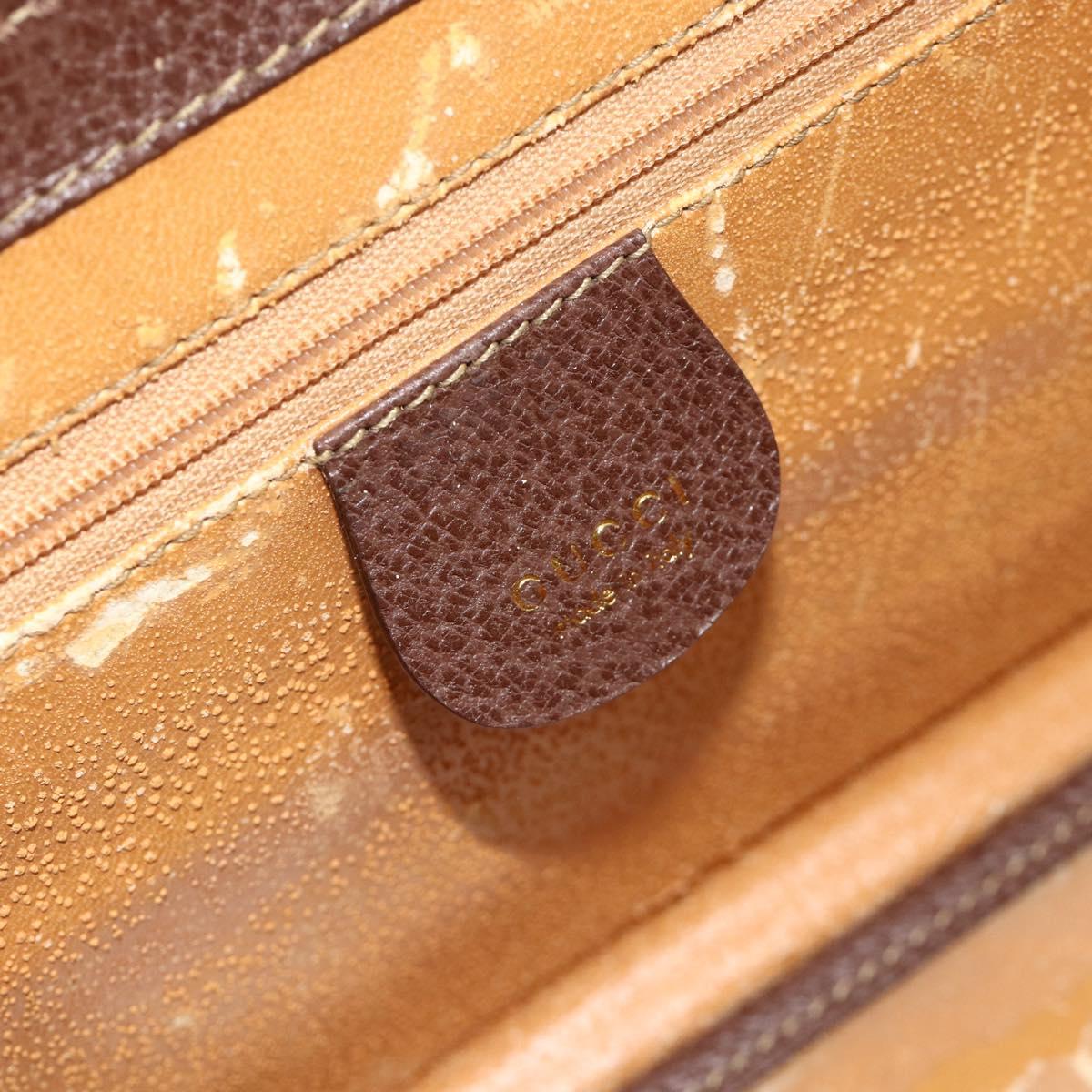 GUCCI Bamboo Hand Bag Leather 2way Brown Gold 013 2122 2491 Auth 168841
