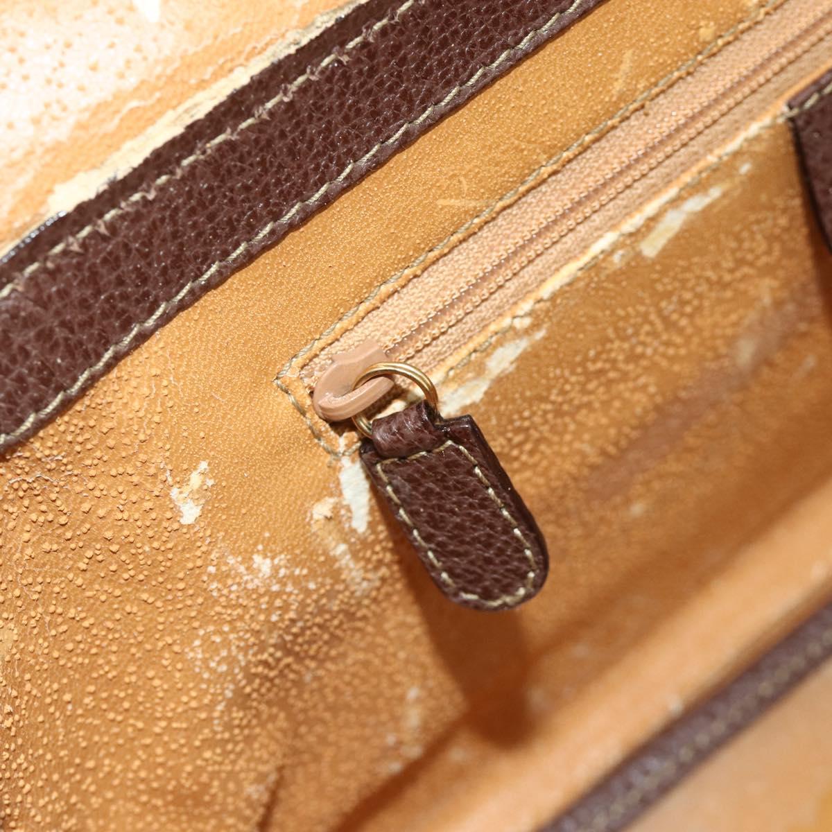 GUCCI Bamboo Hand Bag Leather 2way Brown Gold 013 2122 2491 Auth 168841
