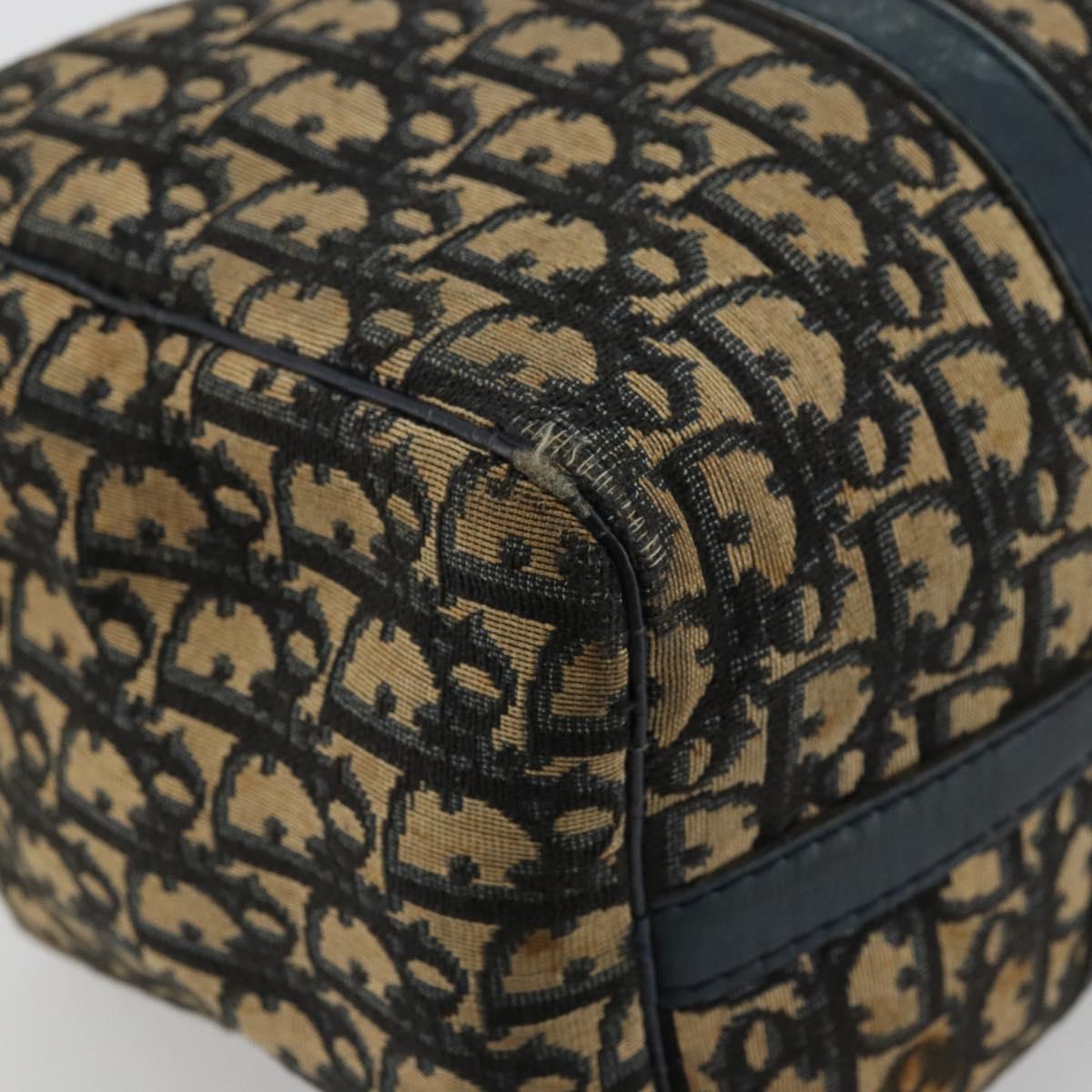 Christian Dior Trotter Canvas Hand Bag Navy Silver Auth 168844