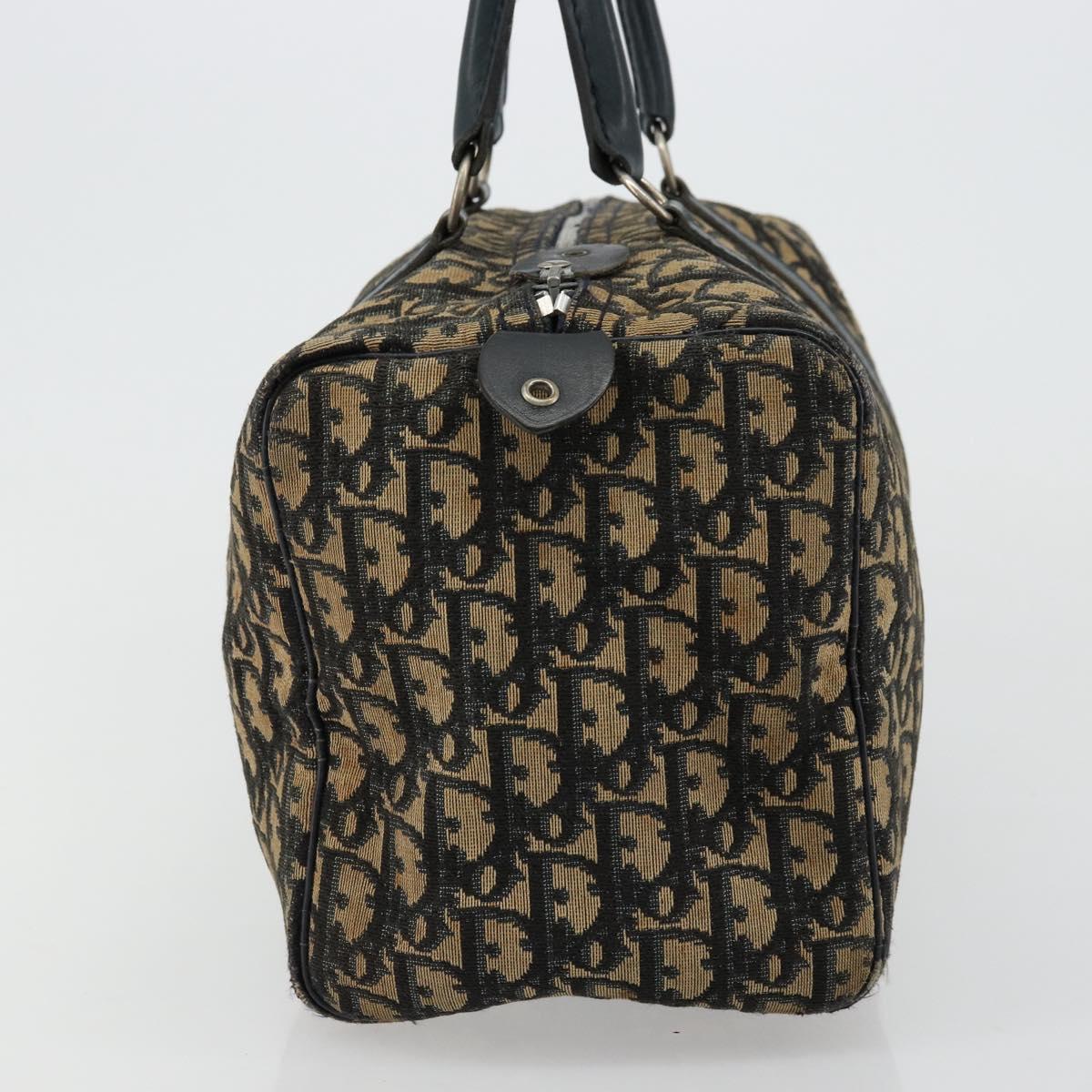 Christian Dior Trotter Canvas Hand Bag Navy Silver Auth 168844
