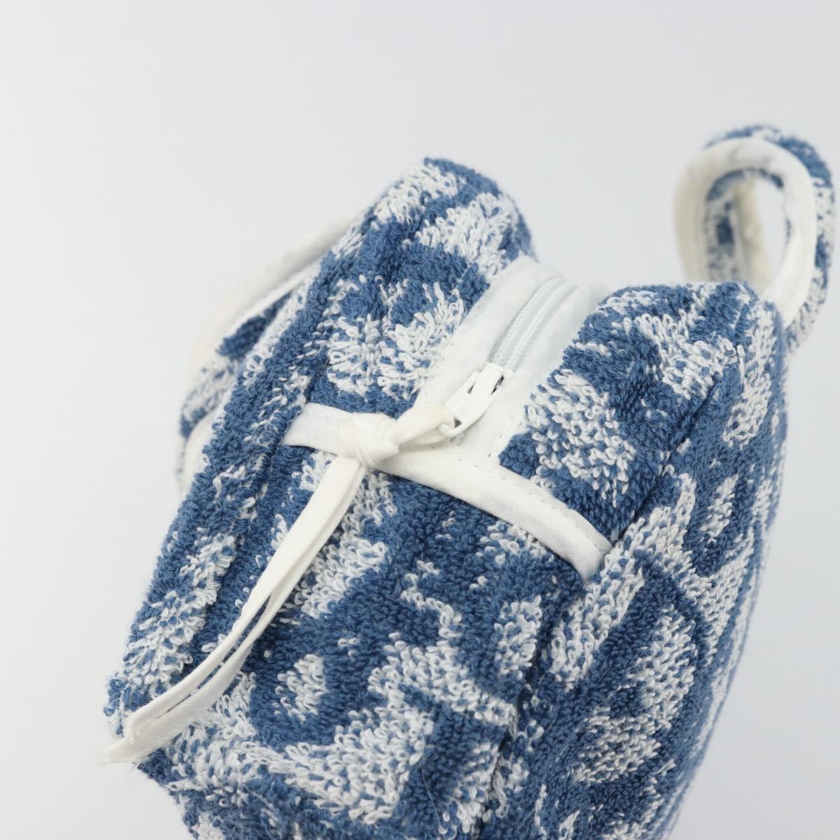 Christian Dior Trotter Canvas Hand Bag Pile Blue Auth 168851A