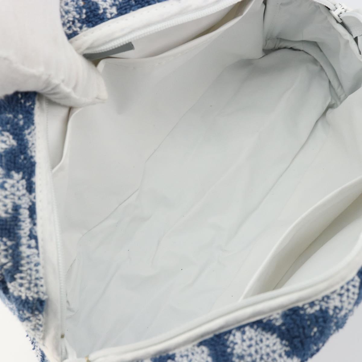Christian Dior Trotter Canvas Hand Bag Pile Blue Auth 168851A