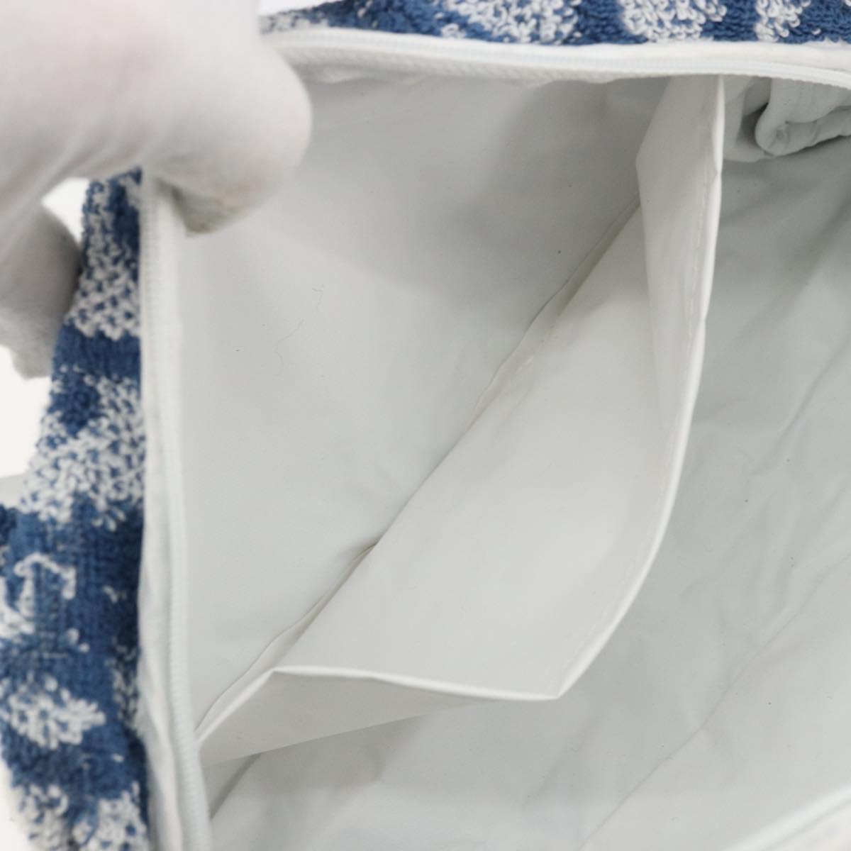 Christian Dior Trotter Canvas Hand Bag Pile Blue Auth 168851A