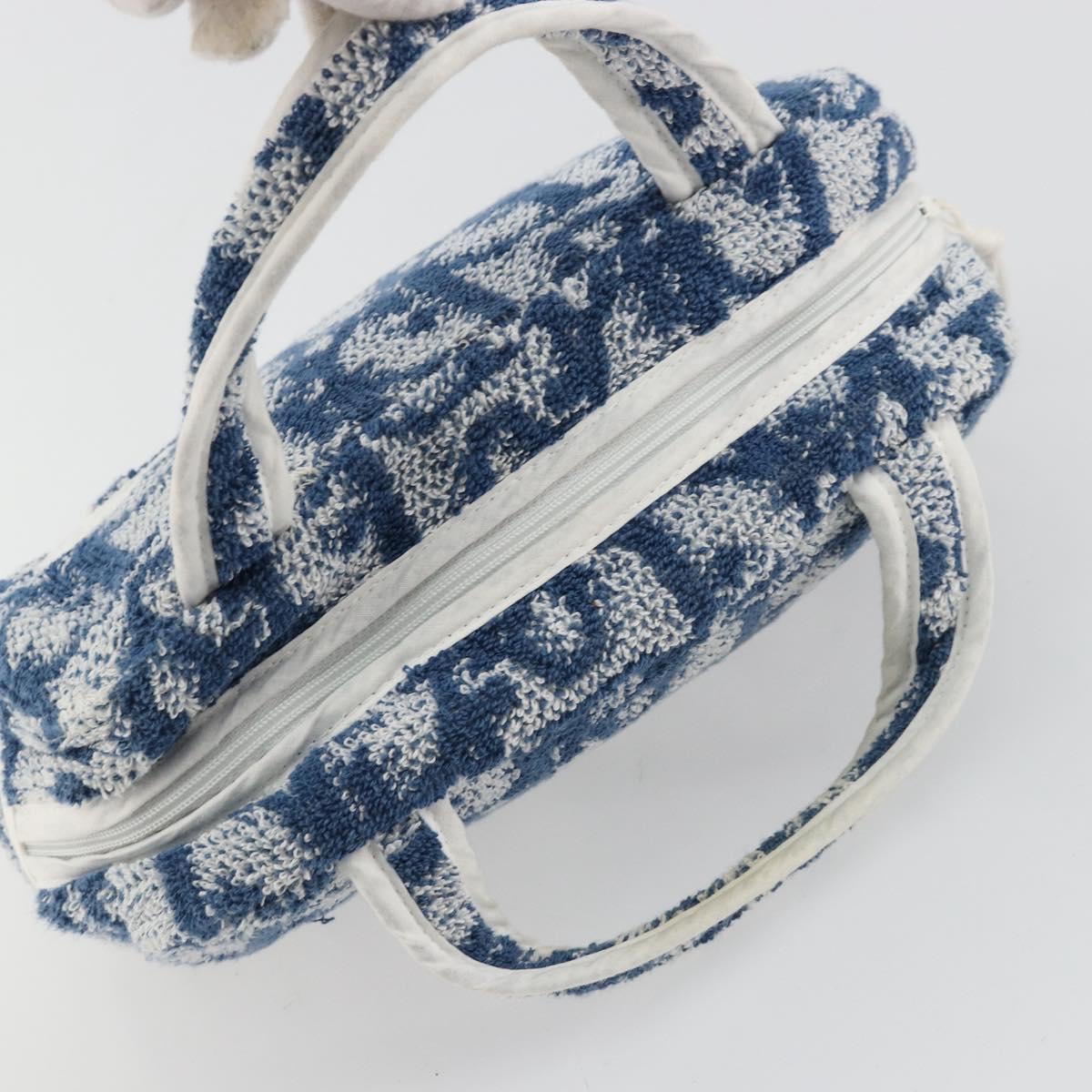 Christian Dior Trotter Canvas Hand Bag Pile Blue Auth 168851A
