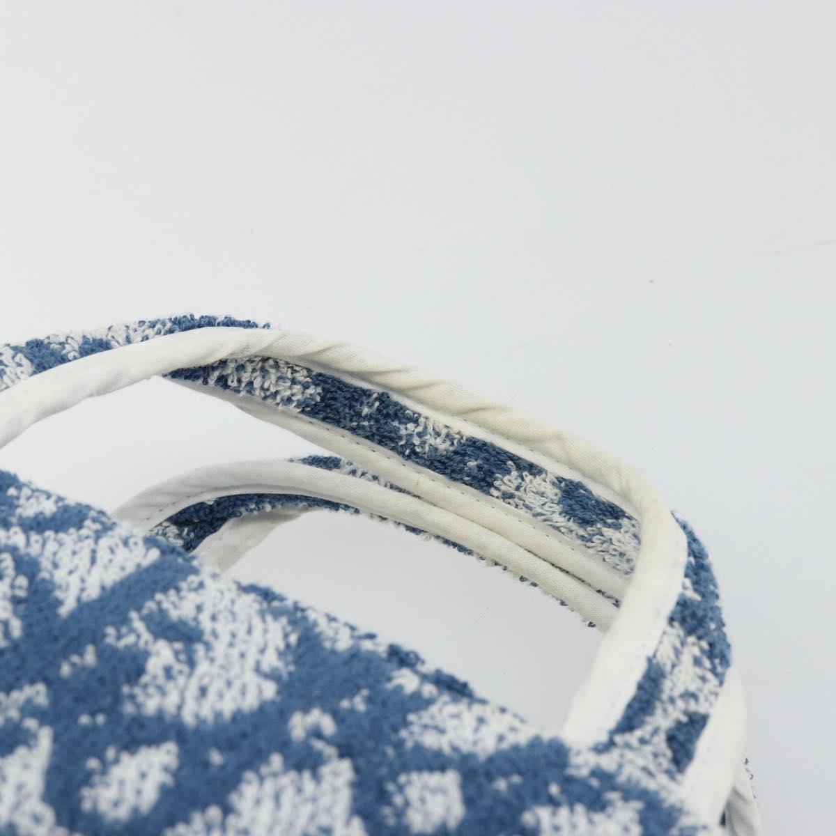 Christian Dior Trotter Canvas Hand Bag Pile Blue Auth 168851A