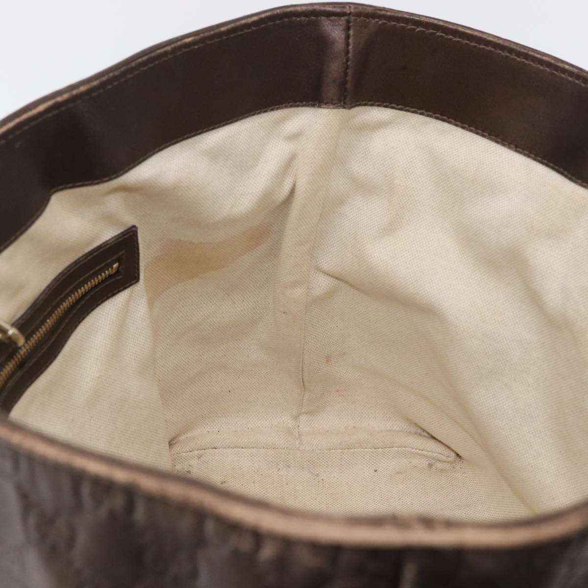 GUCCI GG Canvas Guccissima Bamboo Bag Leather Brown Gold 269956 Auth 168862A