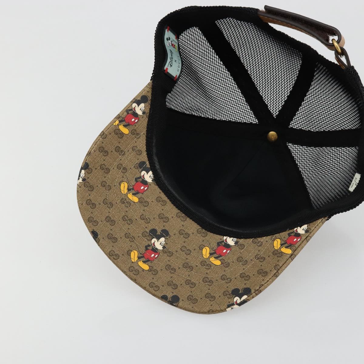 GUCCI Disney Baseball Cap Micro GG Supreme Cap PVC Beige 602979 Auth 168869A