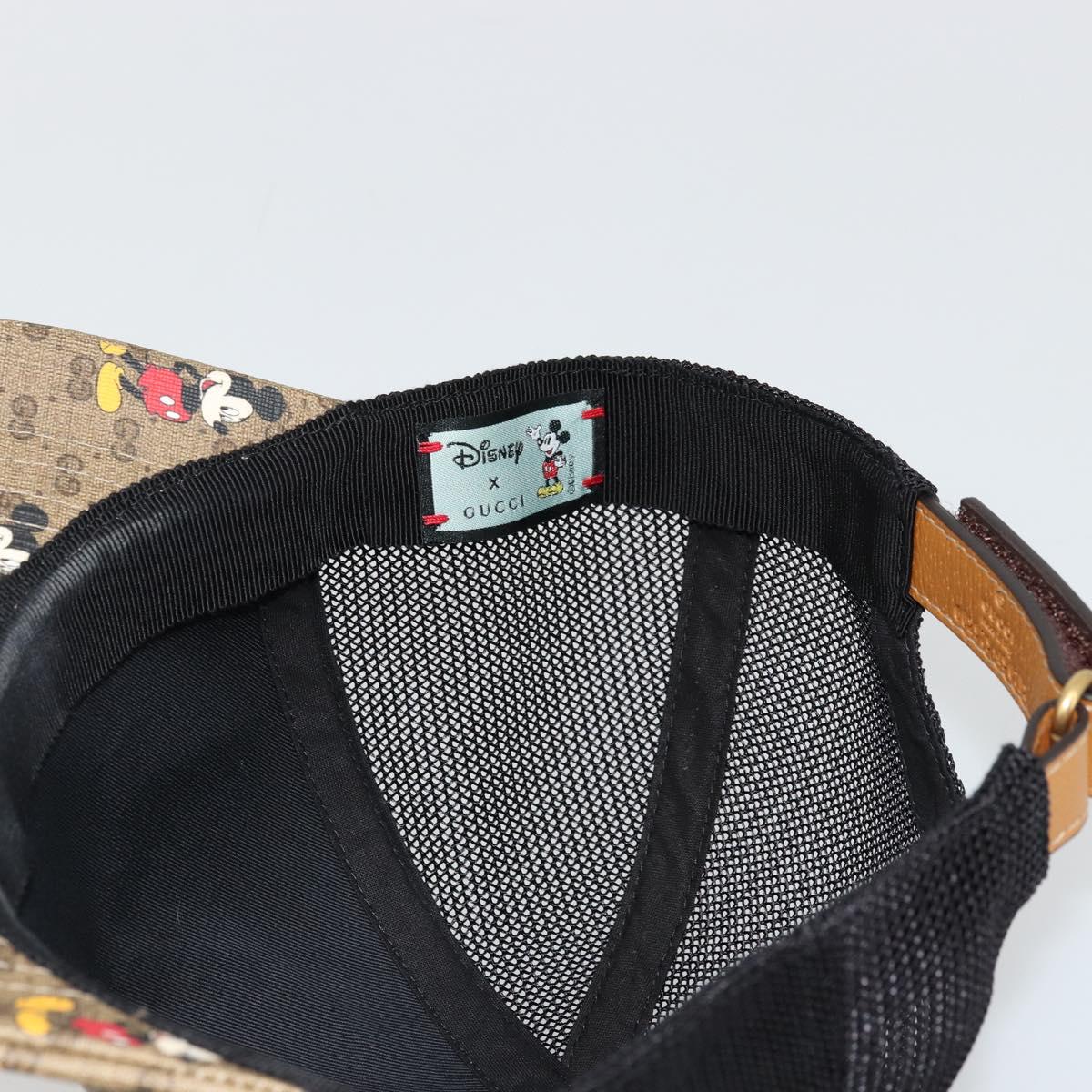 GUCCI Disney Baseball Cap Micro GG Supreme Cap PVC Beige 602979 Auth 168869A