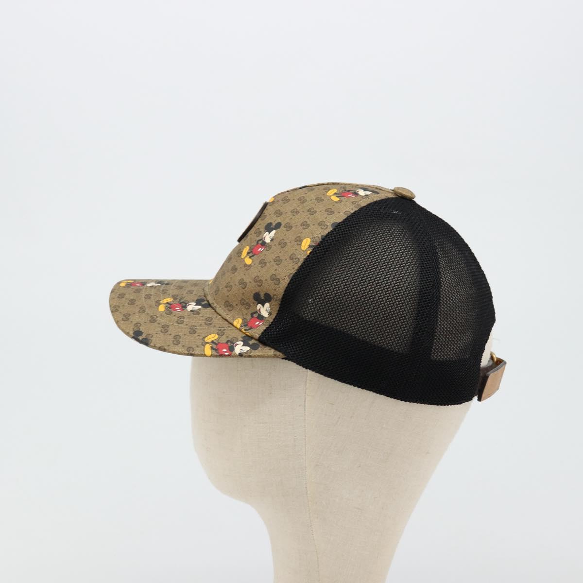 GUCCI Disney Baseball Cap Micro GG Supreme Cap PVC Beige 602979 Auth 168869A