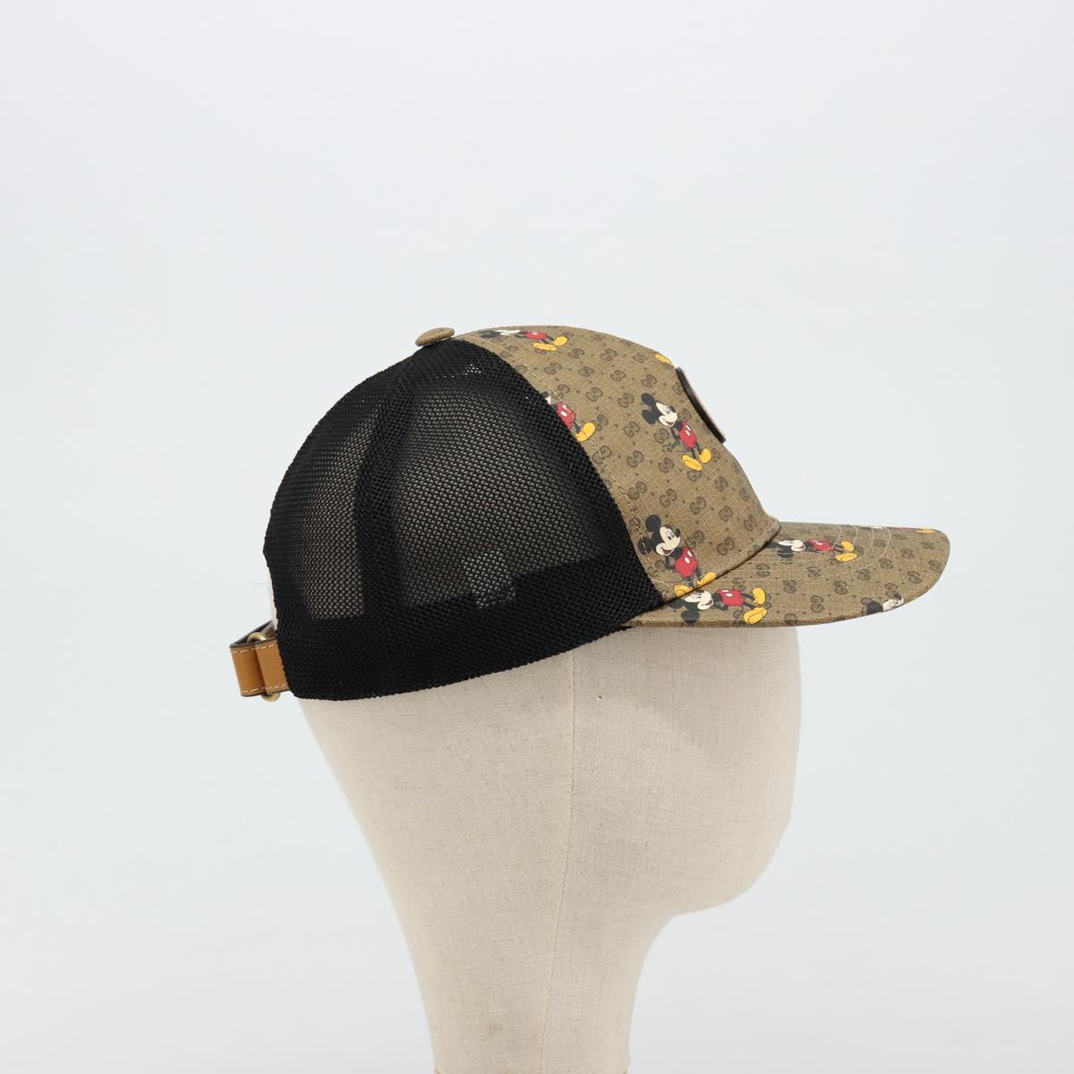 GUCCI Disney Baseball Cap Micro GG Supreme Cap PVC Beige 602979 Auth 168869A