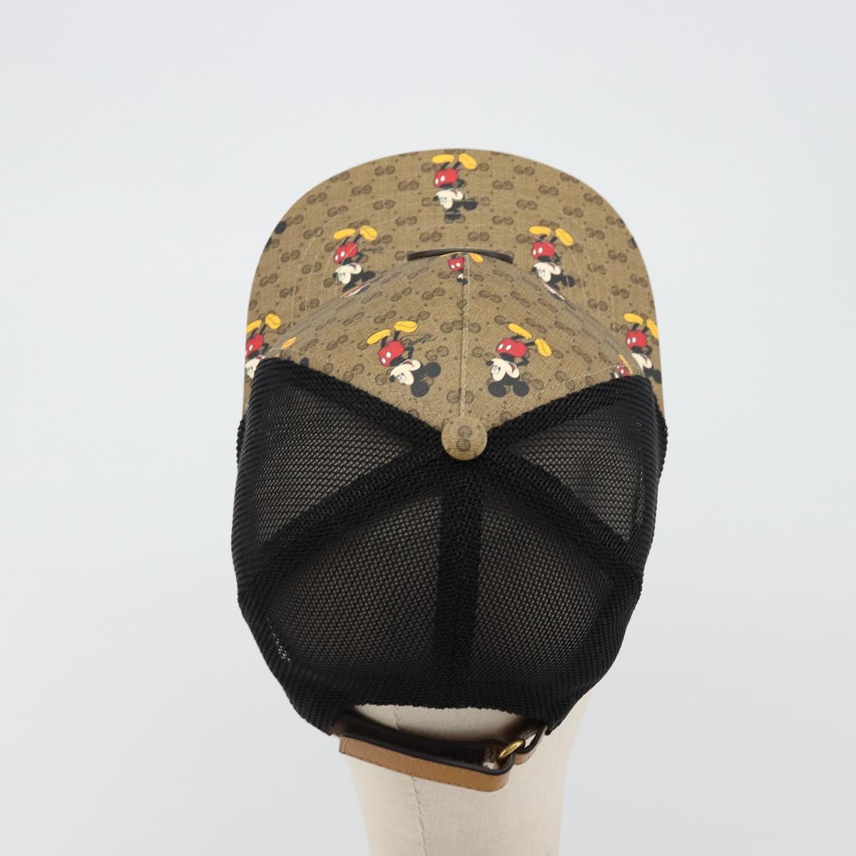 GUCCI Disney Baseball Cap Micro GG Supreme Cap PVC Beige 602979 Auth 168869A