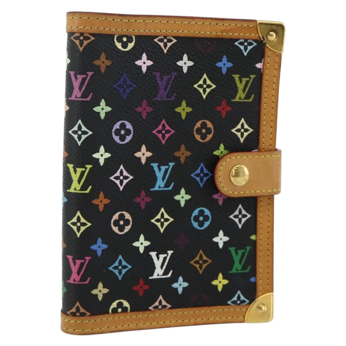LOUIS VUITTON Multicolor Agenda PM Day Planner Cover Black R20895 Auth 168878A