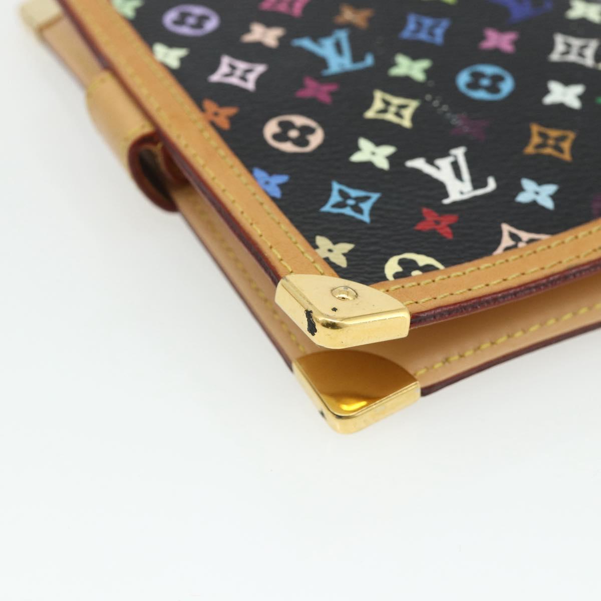 LOUIS VUITTON Multicolor Agenda PM Day Planner Cover Black R20895 Auth 168878A