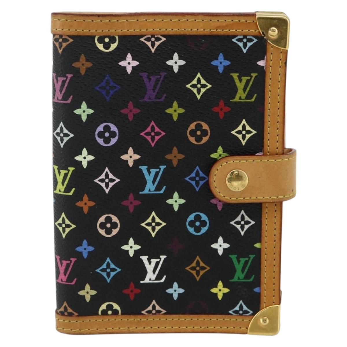 LOUIS VUITTON Multicolor Agenda PM Day Planner Cover Black R20895 Auth 168878A