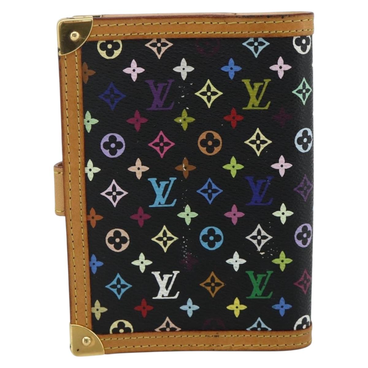 LOUIS VUITTON Multicolor Agenda PM Day Planner Cover Black R20895 Auth 168878A