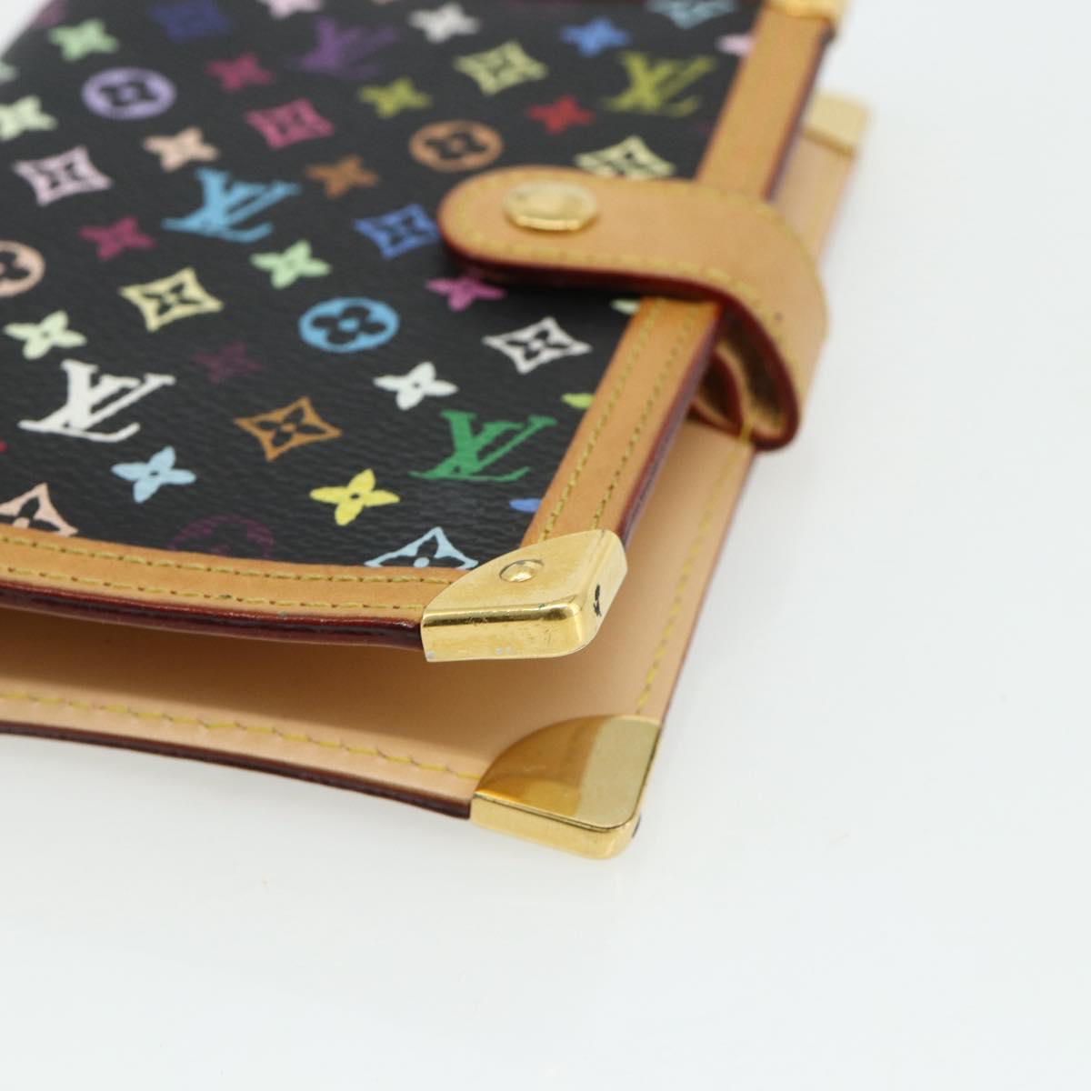 LOUIS VUITTON Multicolor Agenda PM Day Planner Cover Black R20895 Auth 168878A