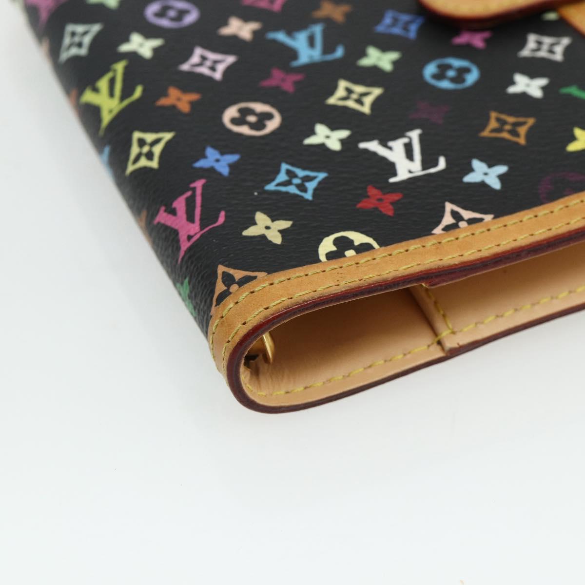 LOUIS VUITTON Multicolor Agenda PM Day Planner Cover Black R20895 Auth 168878A