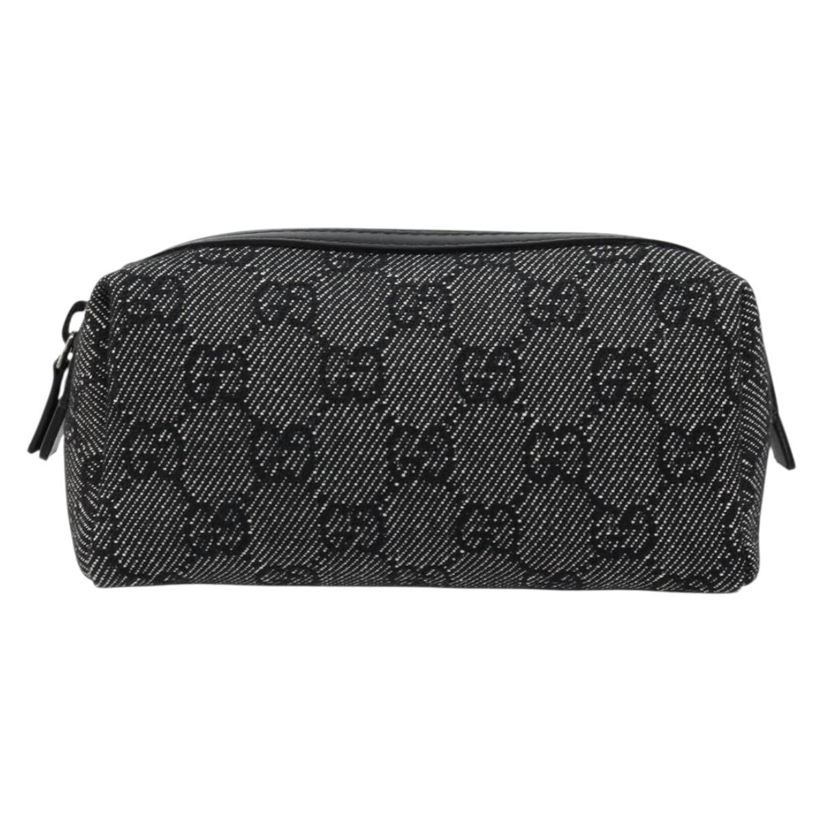 GUCCI GG Canvas Pouch Black 29596 Auth 168883A