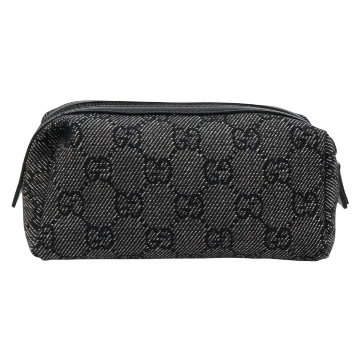 GUCCI GG Canvas Pouch Black 29596 Auth 168883A