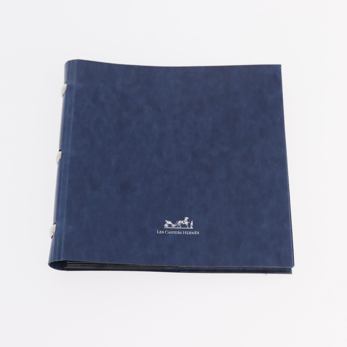 HERMES CD Case Leather Navy Silver Auth 168886
