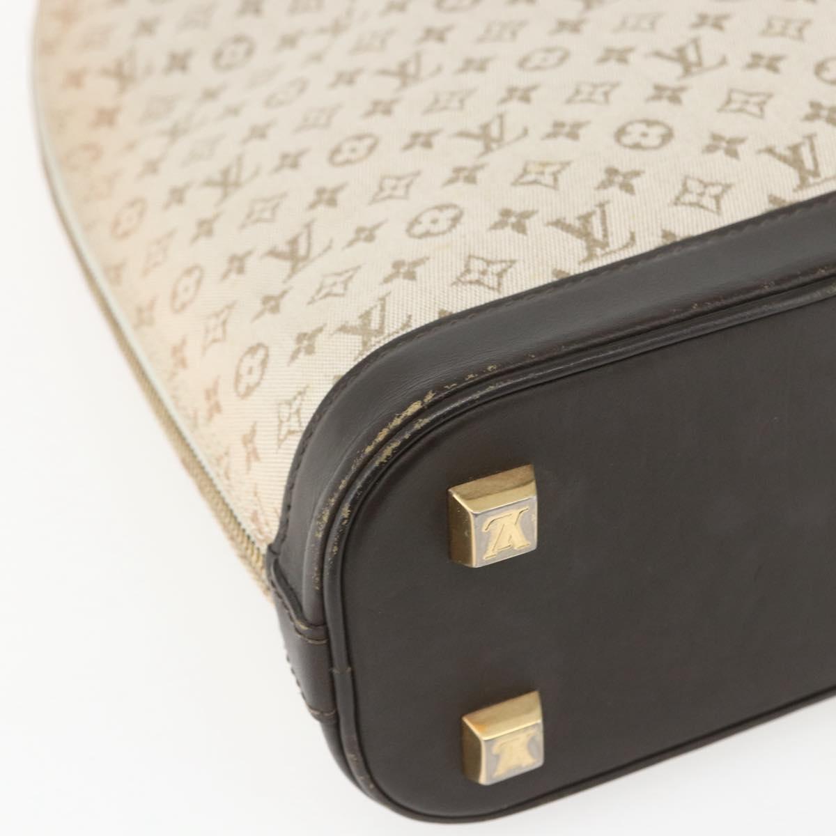 LOUIS VUITTON Monogram Mini Alma Haut Hand Bag Khaki M92203 LV Auth 168931