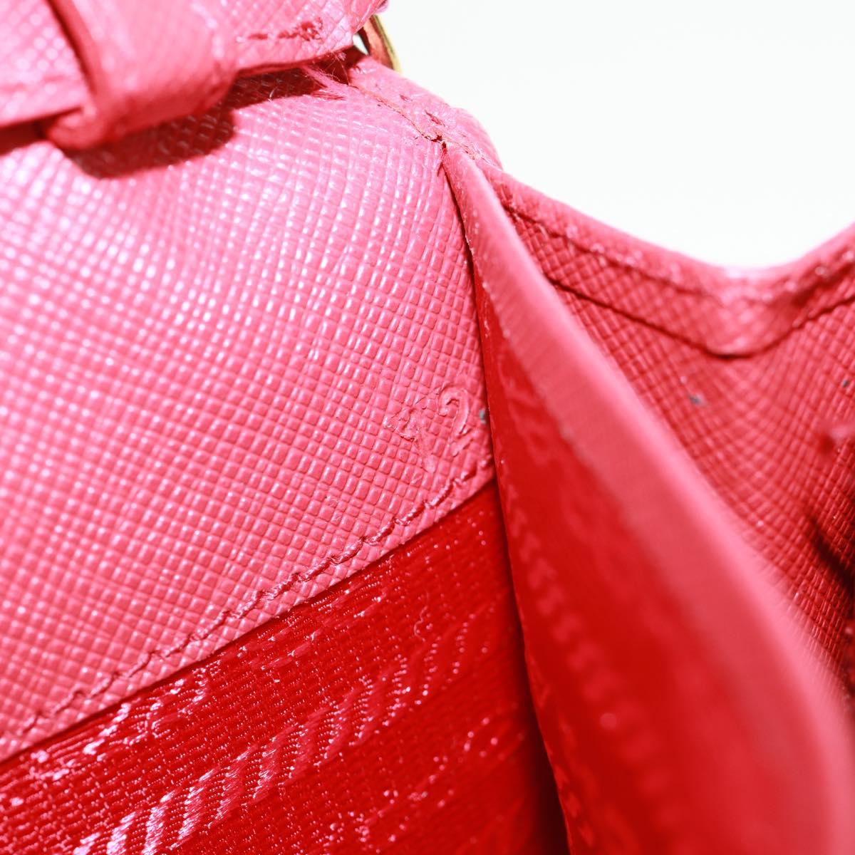 PRADA Chain Shoulder wallet Shoulder Bag Safiano leather Red Gold Auth 168938V
