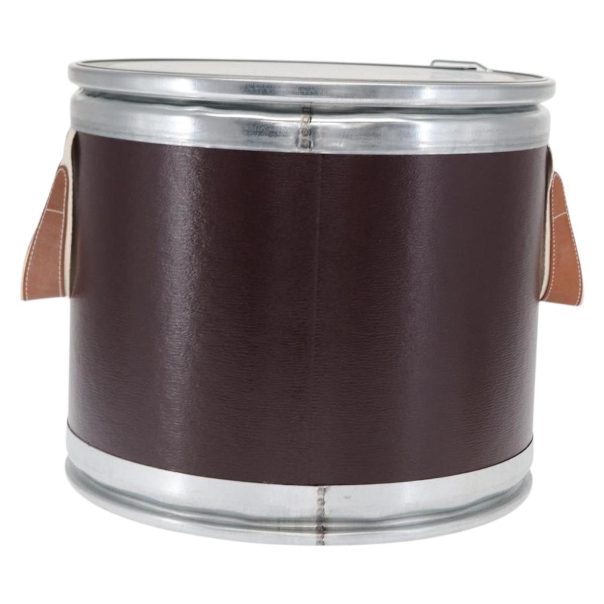 HERMES Box Small Box Storage Box metal Bordeaux Auth 168947M