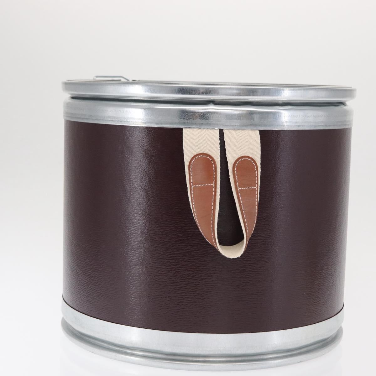 HERMES Box Small Box Storage Box metal Bordeaux Auth 168947M