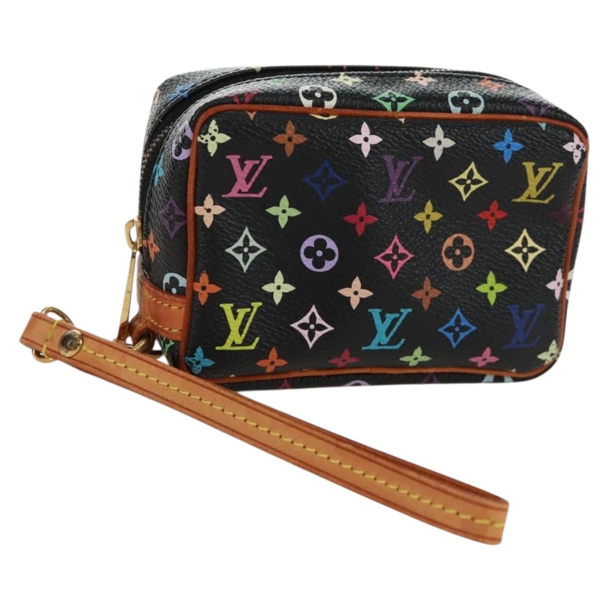 LOUIS VUITTON Monogram Multicolor Trousse Wapity Pouch Black M58034 Auth 168949V