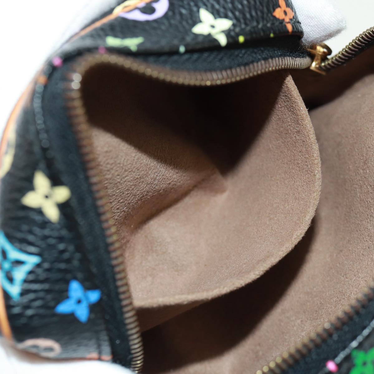 LOUIS VUITTON Monogram Multicolor Trousse Wapity Pouch Black M58034 Auth 168949V