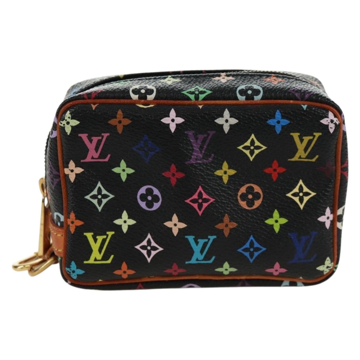 LOUIS VUITTON Monogram Multicolor Trousse Wapity Pouch Black M58034 Auth 168949V
