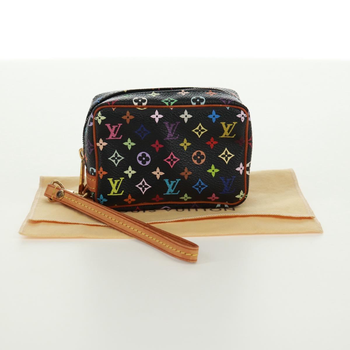 LOUIS VUITTON Monogram Multicolor Trousse Wapity Pouch Black M58034 Auth 168949V