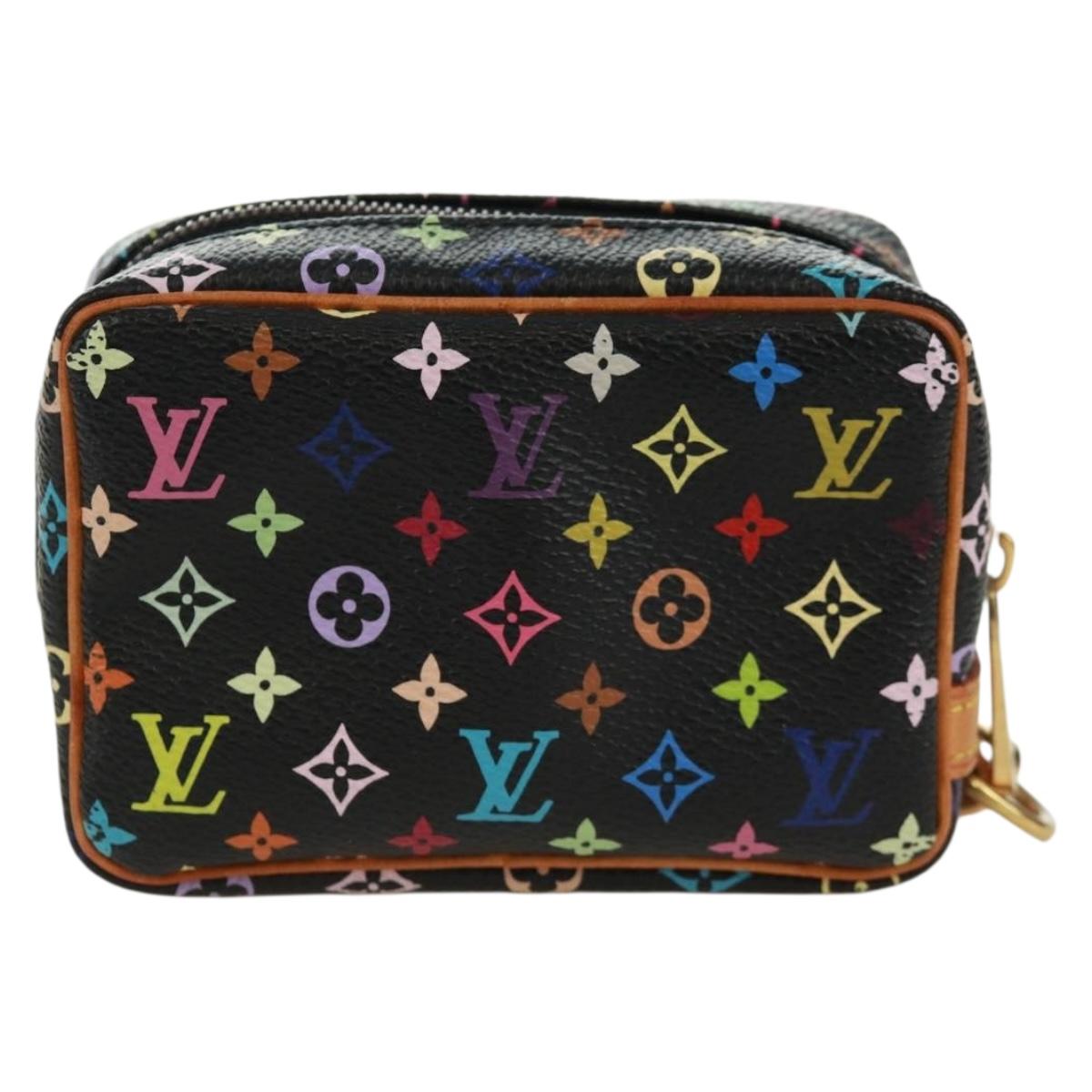 LOUIS VUITTON Monogram Multicolor Trousse Wapity Pouch Black M58034 Auth 168949V