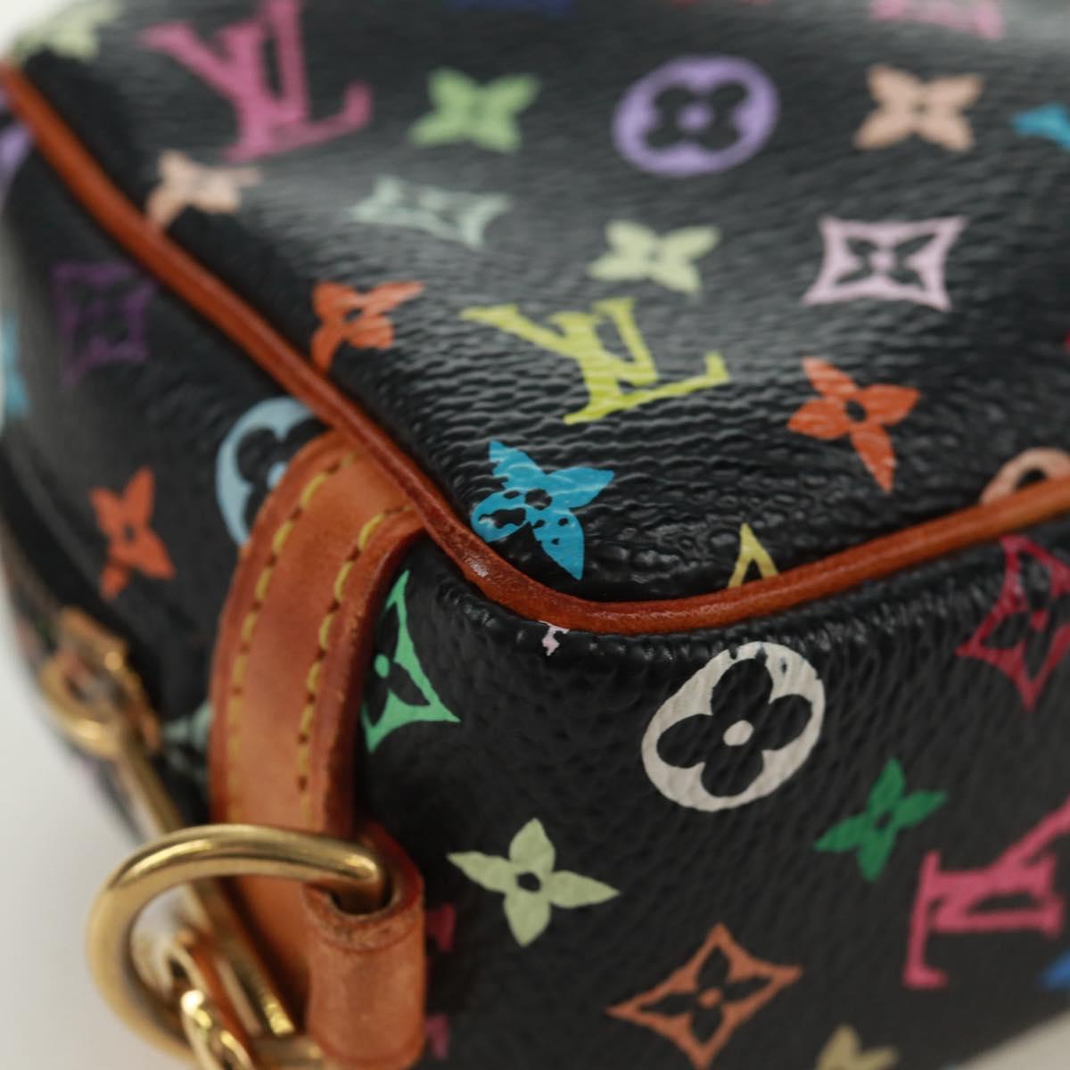 LOUIS VUITTON Monogram Multicolor Trousse Wapity Pouch Black M58034 Auth 168949V