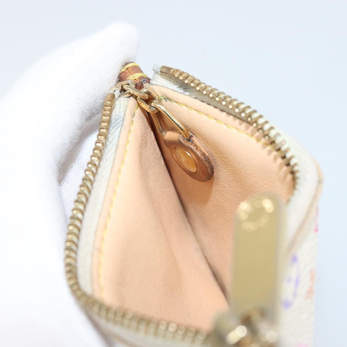 LOUIS VUITTON Monogram Multicolor Pochette Cles Purse White M92655 Auth 168950