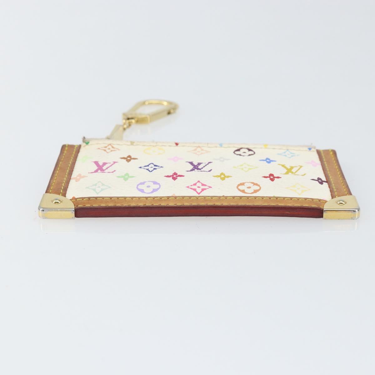LOUIS VUITTON Monogram Multicolor Pochette Cles Purse White M92655 Auth 168950