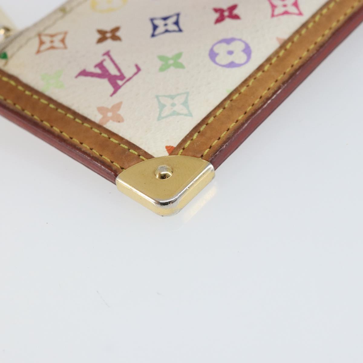 LOUIS VUITTON Monogram Multicolor Pochette Cles Purse White M92655 Auth 168950