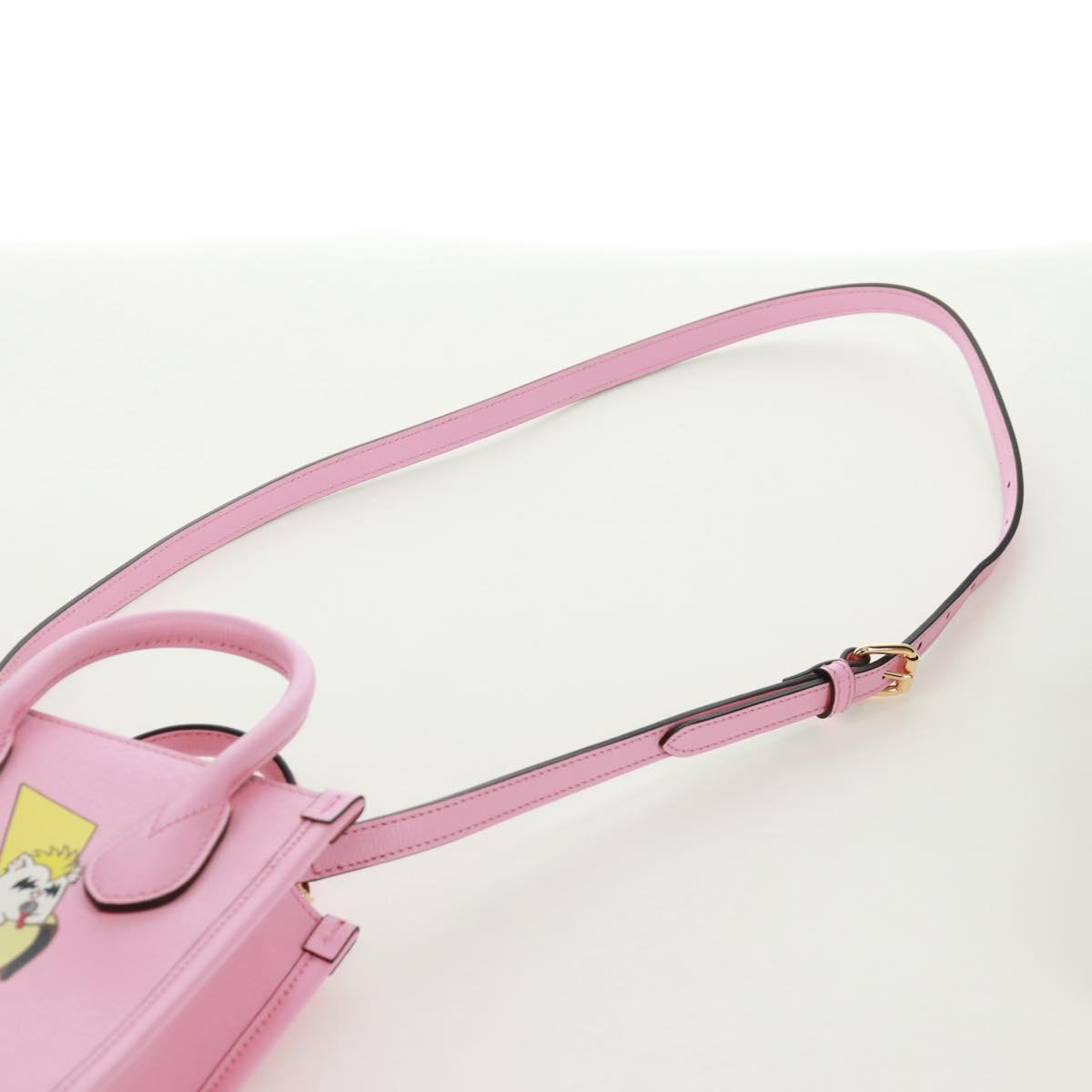 GUCCI Hand Bag Leather 2way Pink Gold 671623 Auth 168965M