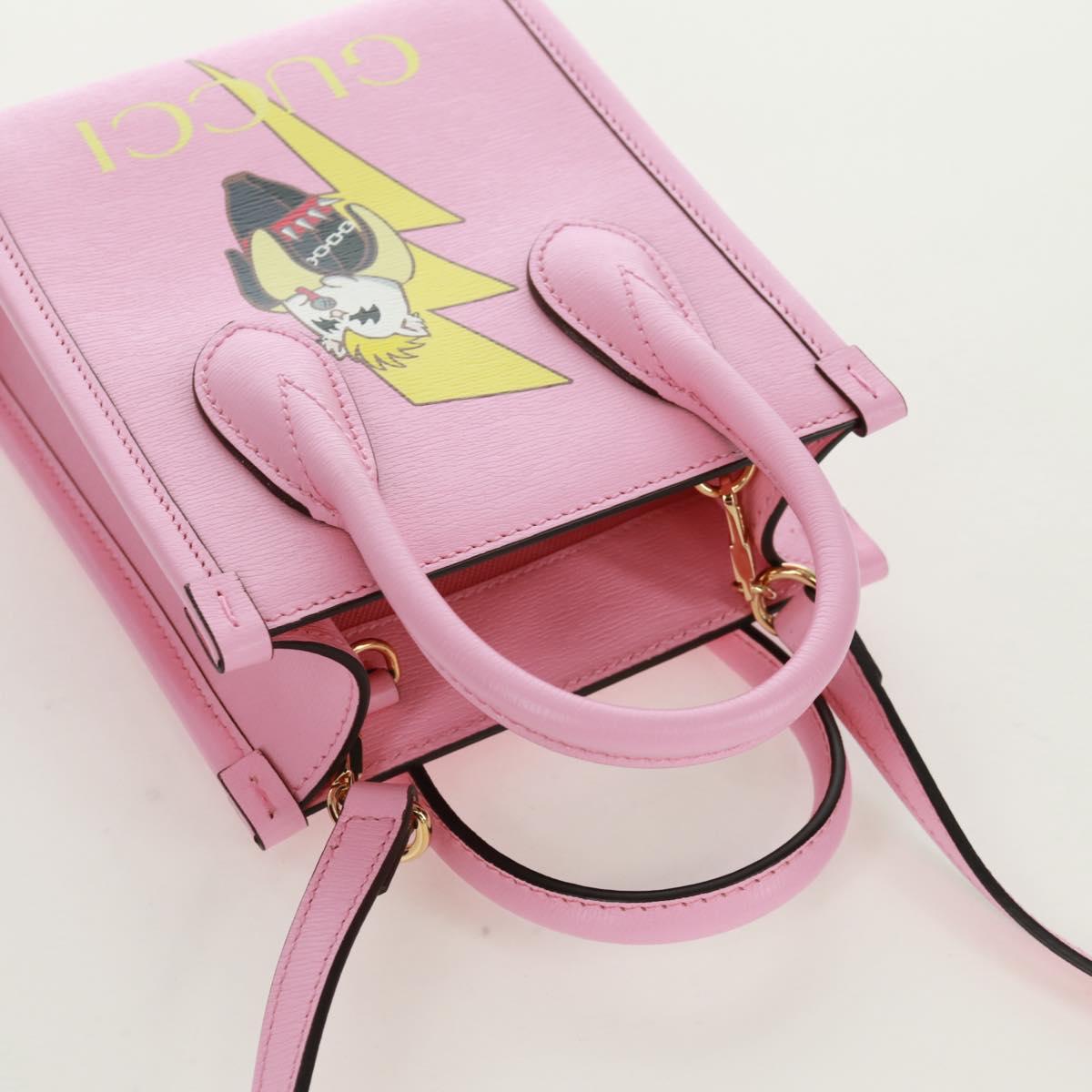 GUCCI Hand Bag Leather 2way Pink Gold 671623 Auth 168965M