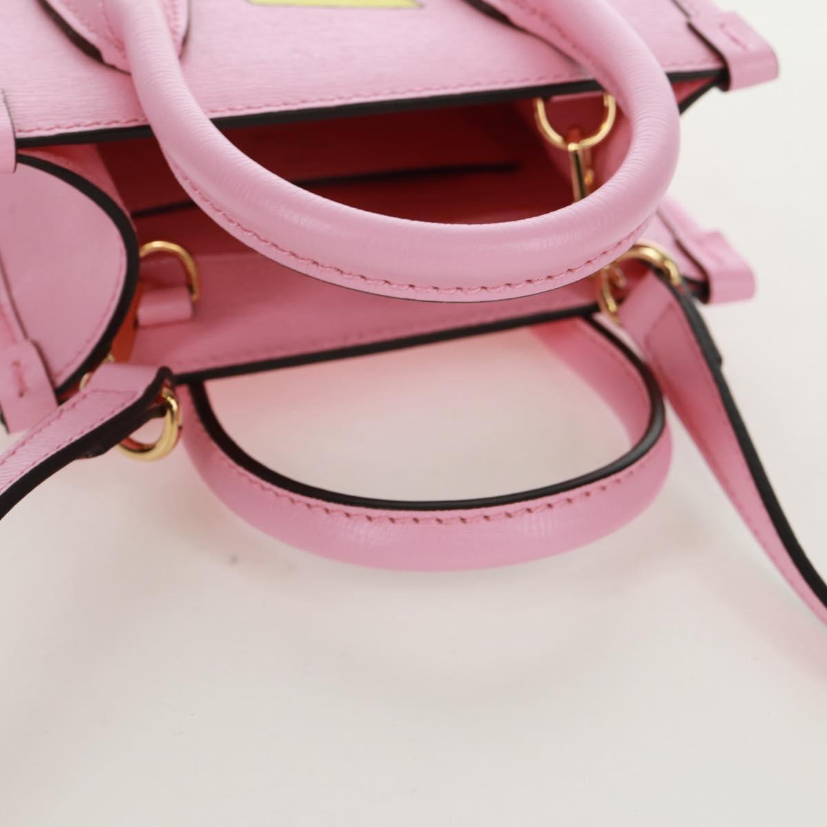 GUCCI Hand Bag Leather 2way Pink Gold 671623 Auth 168965M